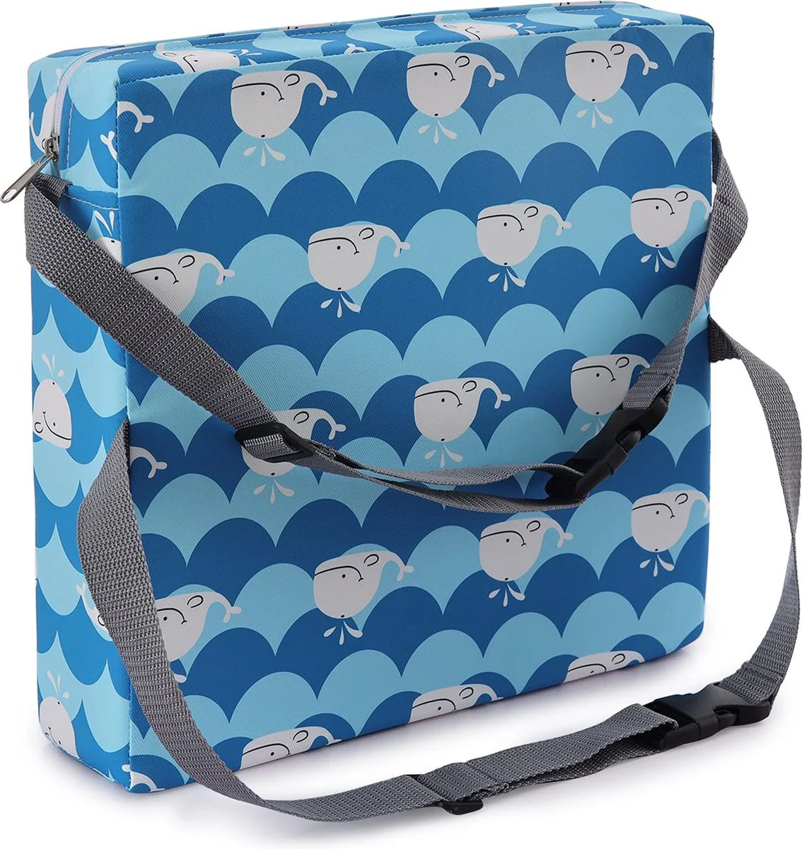 Zitverhoging voor baby's, draagbaar zitkussen, design voor kinderen, blauw/wit - Afbeelding 7