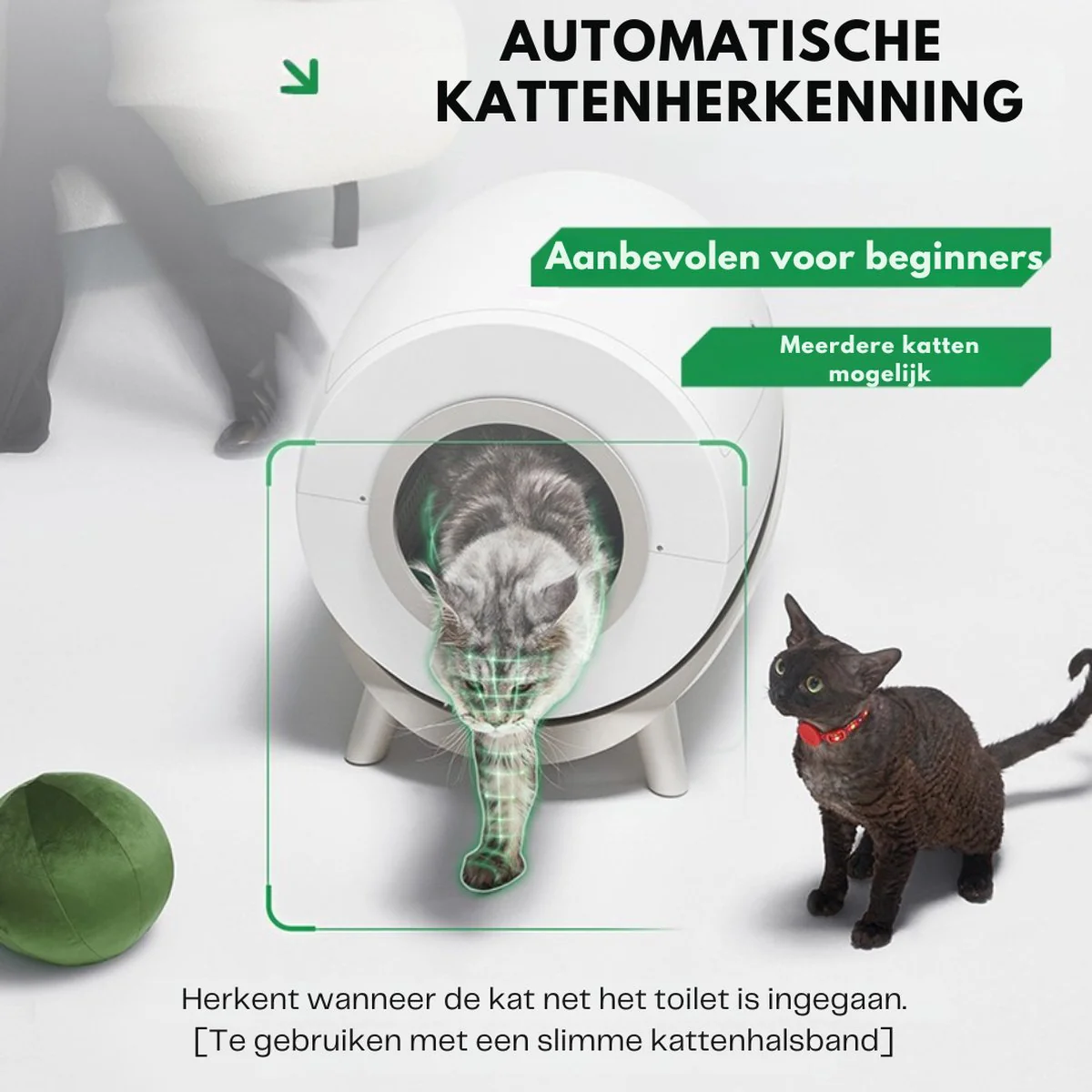 Automatische Kattenbak - Zelfreinigend - Elektrische & Zelfreinigende Scoopfree Robot - 80L XXL - incl. Kattenbakmat, App & Zakken - Afbeelding 5