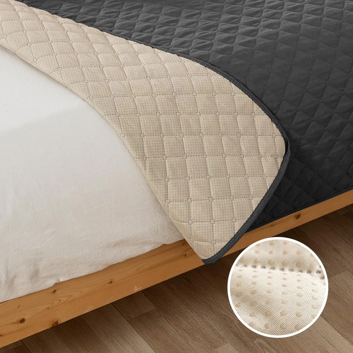 Waterdichte hondendeken, 180 x 75 cm, robuuste hondenmat als bescherming voor bank en bed, antislip hondendeken, ook voor grote honden, geschikt in de wasmachine, wasbaar (grijs) - Afbeelding 4