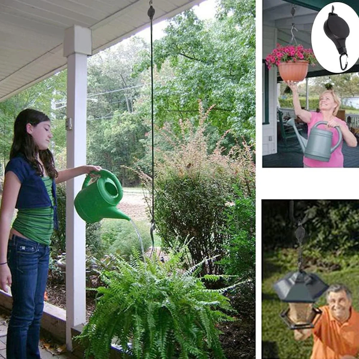 Ophangwagen met plantenrol, voor tuinmanden, 3 stuks - Afbeelding 3