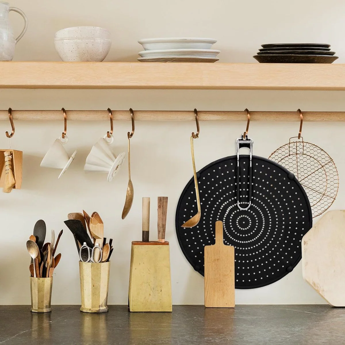 Siliconen spatbescherming, pannen met inklapbare handgreep, 33 cm, multifunctionele vetspatbescherming voor pan, hittebestendig en voedselveiligheid, voor een groot aantal pannen, braadpannen, - Afbeelding 3