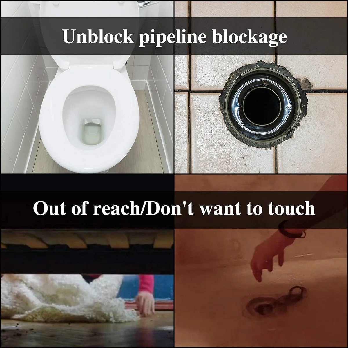 1,3 m wc-pijpreinigingsspiraal met klauw, toiletreinigingsspiraal, ideaal voor het verwijderen van haren en vuil, geschikt voor toiletten verstopping, riolering, badkuip - Afbeelding 3