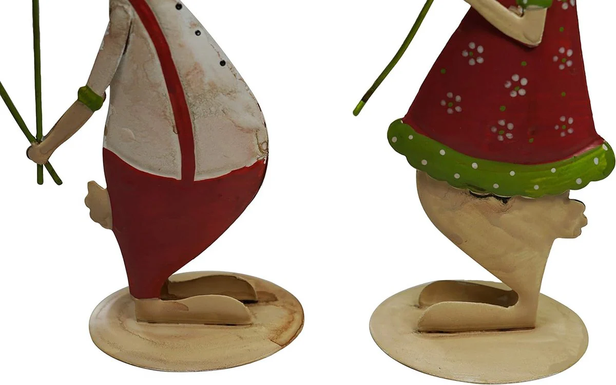 Paasdecoratie paashaas decoratieve haas van metaal set van 2 - Afbeelding 4