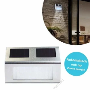 Solar trapverlichting tuinverlichting RVS met LED