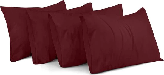 stuks, kussenslopen (50 x 75 cm), zacht geborsteld polyester-microvezel met omslagsluiting (bordeauxrood) - Afbeelding 2