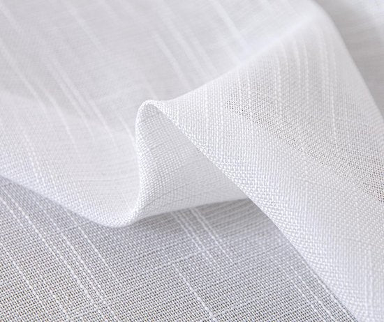 Set van 2 vitrage, halftransparant, bistrogordijnen, wit, raamgordijn, halve keuken, gordijnen, raamgordijn voor kleine ramen, keuken, woonkamer, landhuis (wit, 60 x 45 cm (b x h) - Afbeelding 5