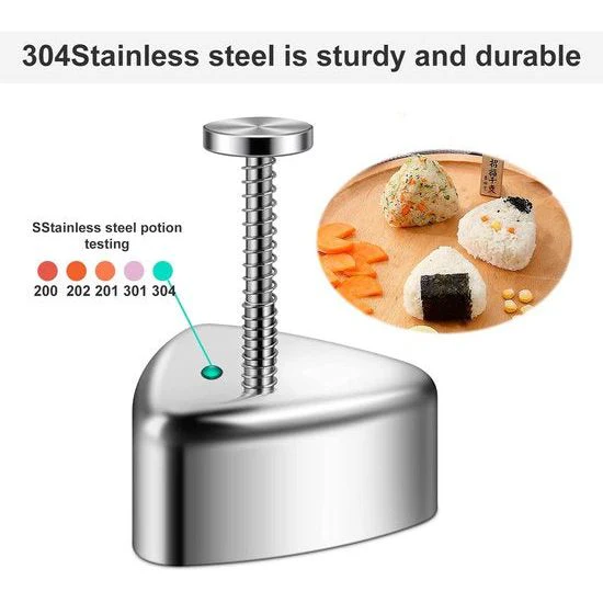 Sushi Onigiri Mould Stainless Steel Triangle - Rice Shape Rice Ball Maker DIY Tool, Sticky Rice Shapes Triangle, Classic Children's Lunch Bento Home Kitchen Accessories Nigiri Kitchen Cooking - Afbeelding 4