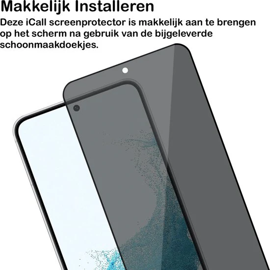 Privacy Screenprotector geschikt voor Samsung Galaxy S22 - Volledig Dekkende Gehard Glas Tempered Glass Screen Protector - Afbeelding 5