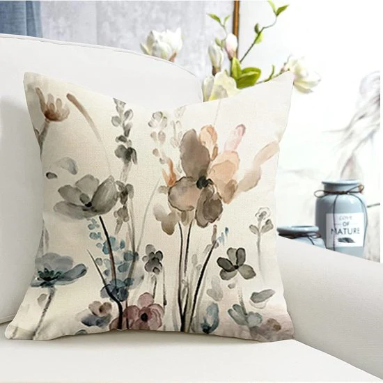 Kussenhoezen, set van 4, linnen, decoratief, geometrisch patroon, kussenhoezen voor bank, slaapkamer, bank, buitenkussens, 40 x 40 cm, - Afbeelding 3