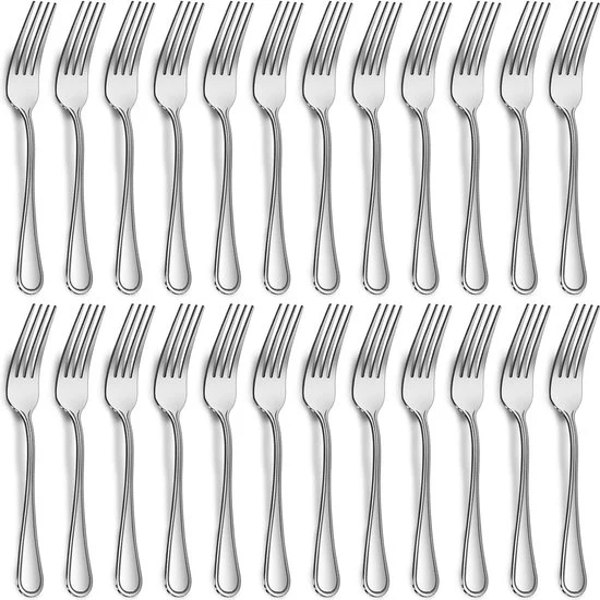 Roestvrijstalen tafelvorkenset 20 cm, prachtige hooggepolijste vorkenset voor thuis/restaurant/feest, vaatwasmachinebestendig