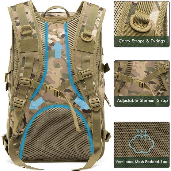 35L militaire tactische rugzak grote waterdichte Molle Bug Out Bag Army 3 Day Assault Pack - Afbeelding 8