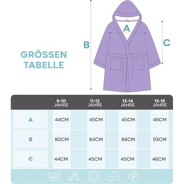 Badjas voor kinderen en tieners met capuchon, 100% Öko Tex katoen, kinderbadjas voor jongens, badstof, extra zachte en absorberende badjas tieners - Afbeelding 2