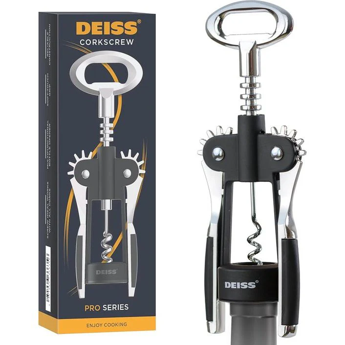 Wing Corkscrew Wijnopener - 2 in 1 Wijnkurkentrekker en Bieropener - De eenvoudigste manier om wijnfleskurken te openen - Betrouwbare en stevige wijnopener - Wijnflesopener - Afbeelding 2