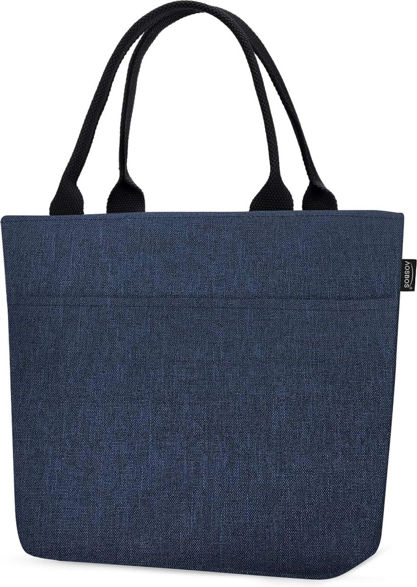 Aosbos Koeltas Kleine lichtgewicht lunchtas Geïsoleerde tas voor werk School Opvouwbare waterdichte ritssluiting Blauw