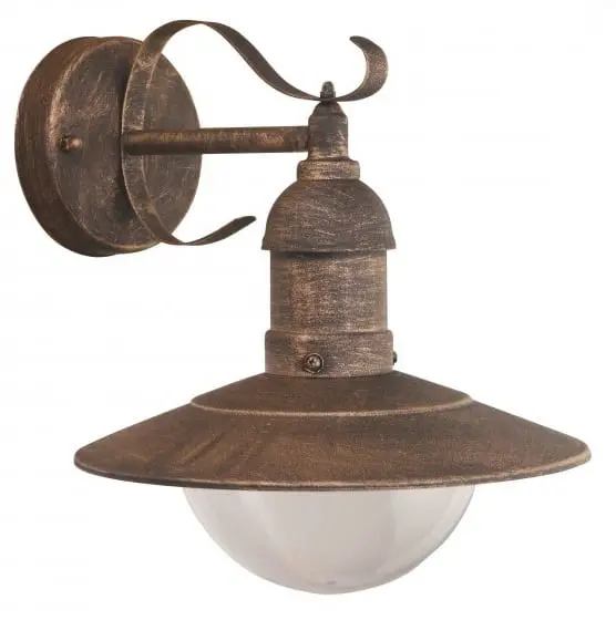 Wandlamp tuinlamp voordeurlamp van metaal koperfinish geschikt voor LED