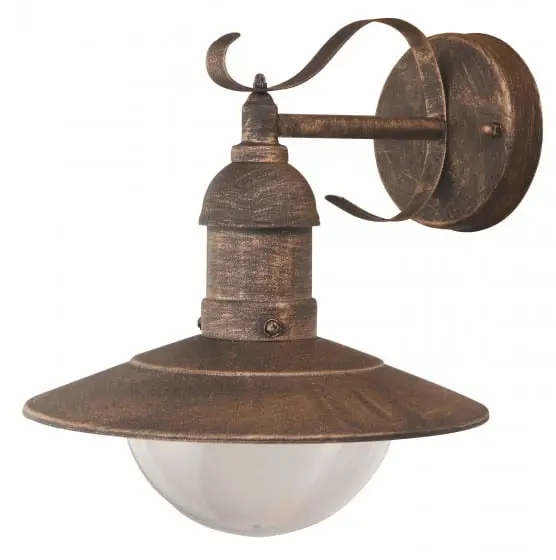 Wandlamp tuinlamp voordeurlamp van metaal koperfinish geschikt voor LED - Afbeelding 3