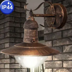 Wandlamp tuinlamp voordeurlamp van metaal koperfinish geschikt voor LED - Afbeelding 4